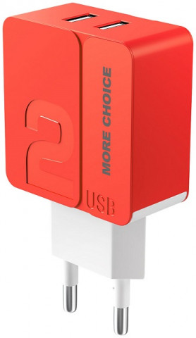 More choice NC46a 2.4A Red 2USB Type-C зарядное устройство