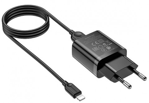 Borofone BA52A 2.1A Black 1USB for Lighting зарядное устройство