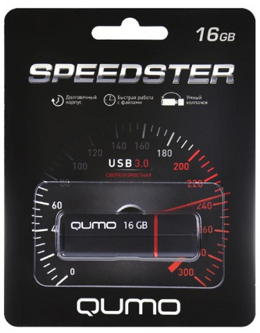 Qumo USB3.0 16Gb Speedster Black флешка