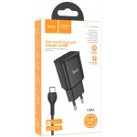 Hoco C88A 2.4A Black 2USB Type-C зарядное устройство