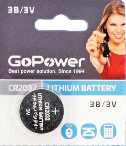 GoPower CR2032 батарейка 1 штука