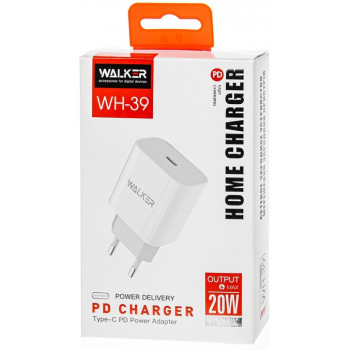 Walker WH-39 3A White 1USB Type-C зарядное устройство