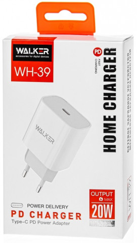 Walker WH-39 3A White 1USB Type-C зарядное устройство