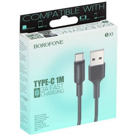 Borofone BX1 1m Black USB2.0-microUSB кабель